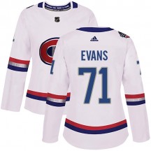 Women's Adidas Montreal Canadiens Jake Evans White 2017 100 Classic Jersey - Authentic