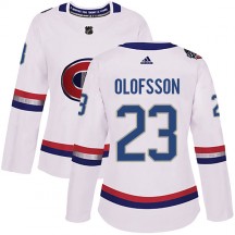 Women's Adidas Montreal Canadiens Gustav Olofsson White 2017 100 Classic Jersey - Authentic