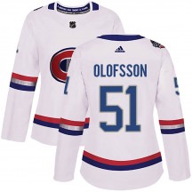 Women's Adidas Montreal Canadiens Gustav Olofsson White ized 2017 100 Classic Jersey - Authentic