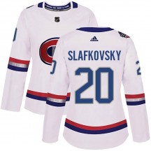 Women's Adidas Montreal Canadiens Juraj Slafkovsky White 2017 100 Classic Jersey - Authentic