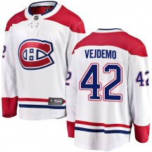 Men's Fanatics Branded Montreal Canadiens Lukas Vejdemo White Away Jersey - Breakaway