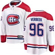 Men's Fanatics Branded Montreal Canadiens Hayden Verbeek White Away Jersey - Breakaway