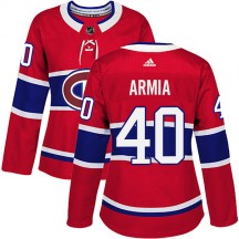 Women's Adidas Montreal Canadiens Joel Armia Red Home Jersey - Authentic