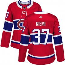 Women's Adidas Montreal Canadiens Antti Niemi Red Home Jersey - Authentic