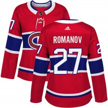 Women's Adidas Montreal Canadiens Alexander Romanov Red Home Jersey - Authentic
