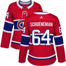 Women's Adidas Montreal Canadiens Corey Schueneman Red Home Jersey - Authentic