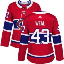 Women's Adidas Montreal Canadiens Jordan Weal Red Home Jersey - Authentic