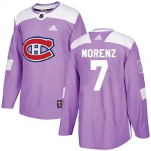 Youth Adidas Montreal Canadiens Howie Morenz Purple Fights Cancer Practice Jersey - Authentic