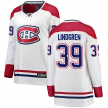 Women's Fanatics Branded Montreal Canadiens Charlie Lindgren White Away Jersey - Breakaway
