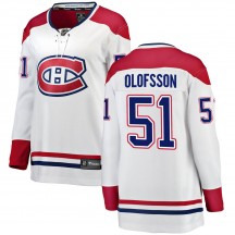 Women's Fanatics Branded Montreal Canadiens Gustav Olofsson White ized Away Jersey - Breakaway