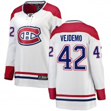 Women's Fanatics Branded Montreal Canadiens Lukas Vejdemo White Away Jersey - Breakaway