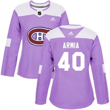 Women's Adidas Montreal Canadiens Joel Armia Purple Fights Cancer Practice Jersey - Authentic