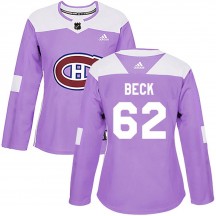 Women's Adidas Montreal Canadiens Owen Beck Purple Fights Cancer Practice Jersey - Authentic