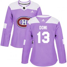 Women's Adidas Montreal Canadiens Max Domi Purple Fights Cancer Practice Jersey - Authentic