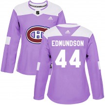 Women's Adidas Montreal Canadiens Joel Edmundson Purple Fights Cancer Practice Jersey - Authentic