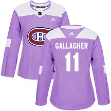 Women's Adidas Montreal Canadiens Brendan Gallagher Purple Fights Cancer Practice Jersey - Authentic