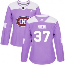 Women's Adidas Montreal Canadiens Antti Niemi Purple Fights Cancer Practice Jersey - Authentic