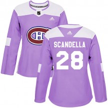 Women's Adidas Montreal Canadiens Marco Scandella Purple Fights Cancer Practice Jersey - Authentic