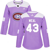 Women's Adidas Montreal Canadiens Jordan Weal Purple Fights Cancer Practice Jersey - Authentic