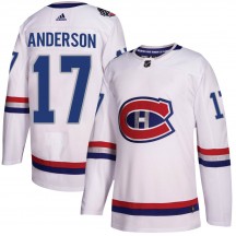 Men's Adidas Montreal Canadiens Josh Anderson White 2017 100 Classic Jersey - Authentic