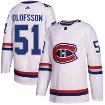 Men's Adidas Montreal Canadiens Gustav Olofsson White ized 2017 100 Classic Jersey - Authentic