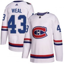 Men's Adidas Montreal Canadiens Jordan Weal White 2017 100 Classic Jersey - Authentic