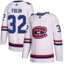 Youth Adidas Montreal Canadiens Christian Folin White 2017 100 Classic Jersey - Authentic