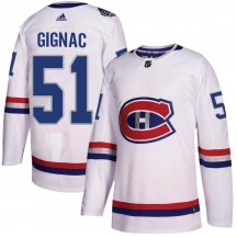 Youth Adidas Montreal Canadiens Brandon Gignac White 2017 100 Classic Jersey - Authentic