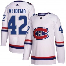 Youth Adidas Montreal Canadiens Lukas Vejdemo White 2017 100 Classic Jersey - Authentic