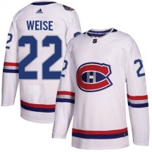 Youth Adidas Montreal Canadiens Dale Weise White 2017 100 Classic Jersey - Authentic