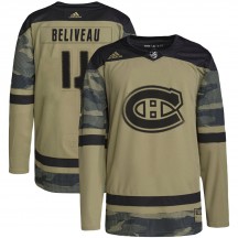 Men's Adidas Montreal Canadiens Jean Beliveau Camo Military Appreciation Practice Jersey - Authentic