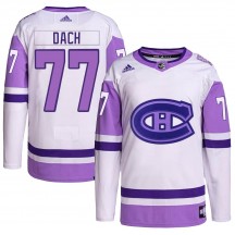 Youth Adidas Montreal Canadiens Kirby Dach White/Purple Hockey Fights Cancer Primegreen Jersey - Authentic