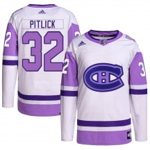 Youth Adidas Montreal Canadiens Rem Pitlick White/Purple Hockey Fights Cancer Primegreen Jersey - Authentic