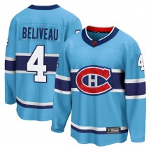 Youth Fanatics Branded Montreal Canadiens Jean Beliveau Light Blue Special Edition 2.0 Jersey - Breakaway