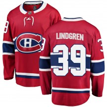 Men's Fanatics Branded Montreal Canadiens Charlie Lindgren Red Home Jersey - Breakaway