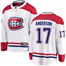 Youth Fanatics Branded Montreal Canadiens Josh Anderson White Away Jersey - Breakaway