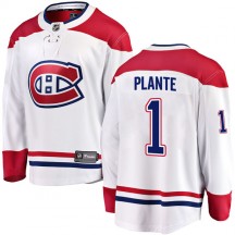 Youth Fanatics Branded Montreal Canadiens Jacques Plante White Away Jersey - Breakaway