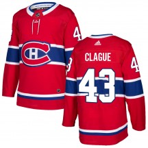Men's Adidas Montreal Canadiens Kale Clague Red Home Jersey - Authentic