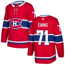Men's Adidas Montreal Canadiens Jake Evans Red Home Jersey - Authentic