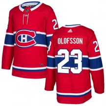 Men's Adidas Montreal Canadiens Gustav Olofsson Red Home Jersey - Authentic