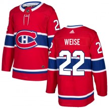 Men's Adidas Montreal Canadiens Dale Weise Red Home Jersey - Authentic