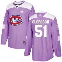 Men's Adidas Montreal Canadiens Gustav Olofsson Purple ized Fights Cancer Practice Jersey - Authentic