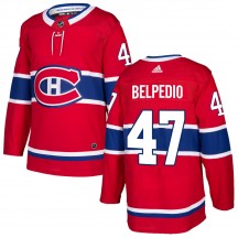 Youth Adidas Montreal Canadiens Louie Belpedio Red Home Jersey - Authentic