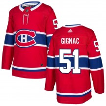 Youth Adidas Montreal Canadiens Brandon Gignac Red Home Jersey - Authentic