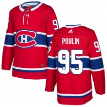 Youth Adidas Montreal Canadiens Kevin Poulin Red Home Jersey - Authentic