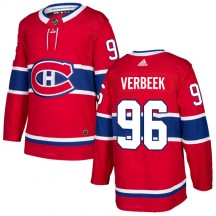 Youth Adidas Montreal Canadiens Hayden Verbeek Red Home Jersey - Authentic