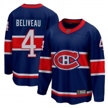 Youth Fanatics Branded Montreal Canadiens Jean Beliveau Blue 2020/21 Special Edition Jersey - Breakaway