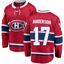 Youth Fanatics Branded Montreal Canadiens Josh Anderson Red Home Jersey - Breakaway
