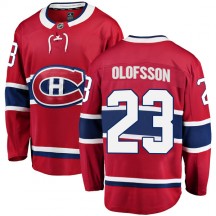 Youth Fanatics Branded Montreal Canadiens Gustav Olofsson Red Home Jersey - Breakaway