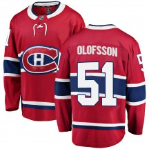 Youth Fanatics Branded Montreal Canadiens Gustav Olofsson Red ized Home Jersey - Breakaway